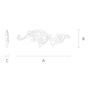 corner carved scroll wood carving applique 